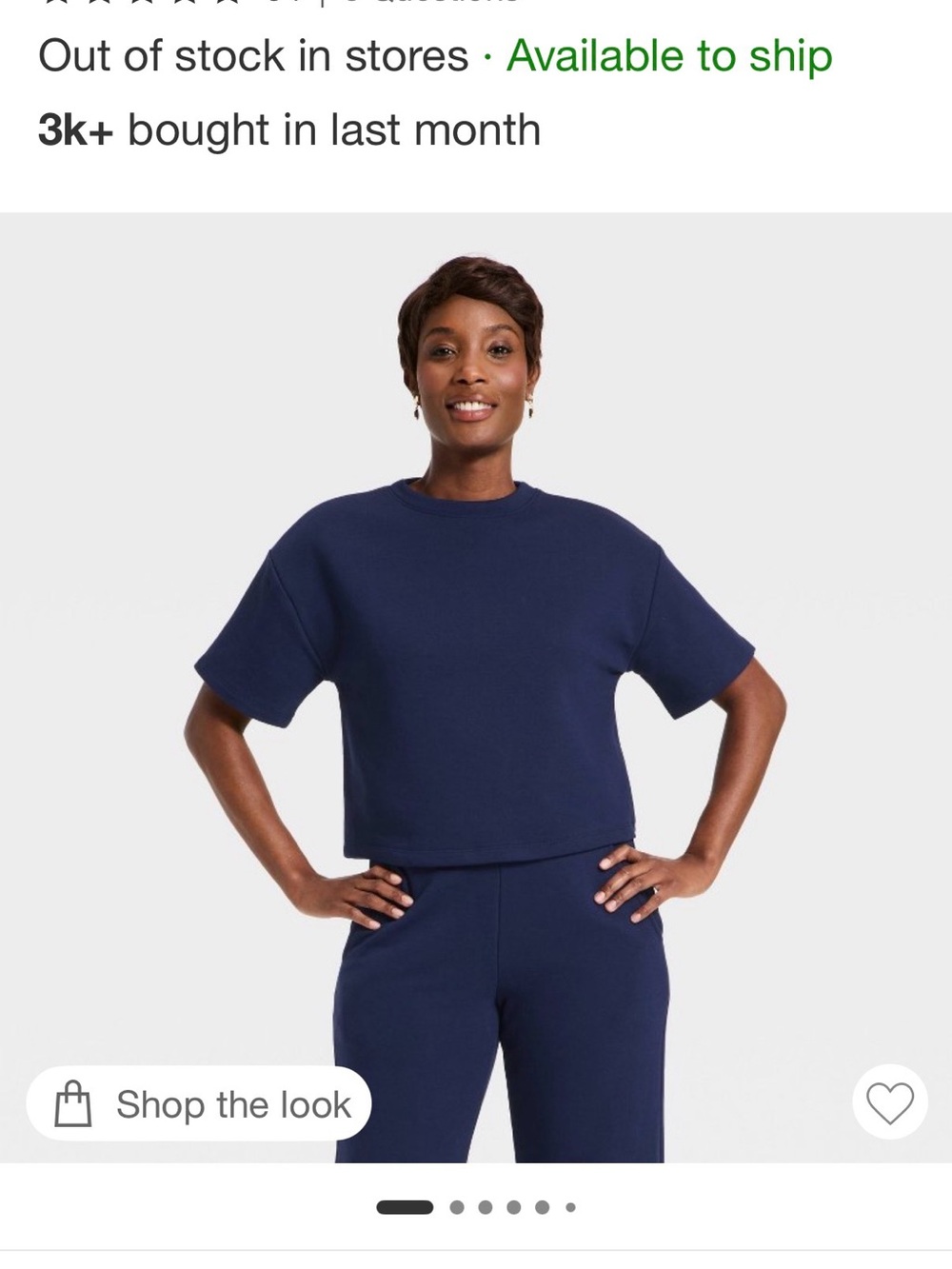 a new day Navy Boxy Crewneck Tee